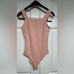 NWT REORIA Square Neck Sleeveless Bodysuit - Soft Pink - Small